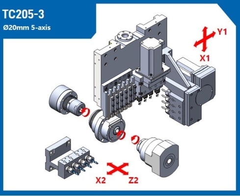 5 Axis Technology TC205 Spindle Swiss Type CNC Turning Lathe com serviço pós-venda