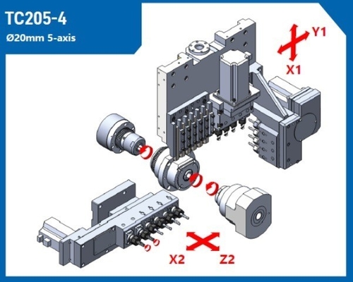 5 Axis Technology TC205 Spindle Swiss Type CNC Turning Lathe com serviço pós-venda